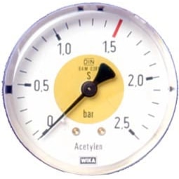 Arbeitsdruckmanometer (Azetylen)