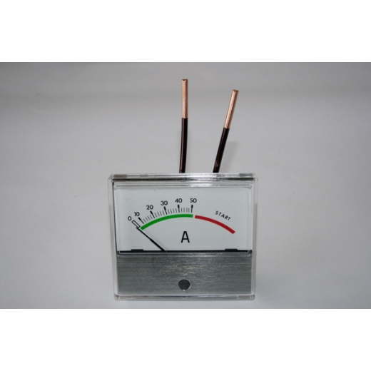 Amperemeter 0-50 A. 90x80mm für