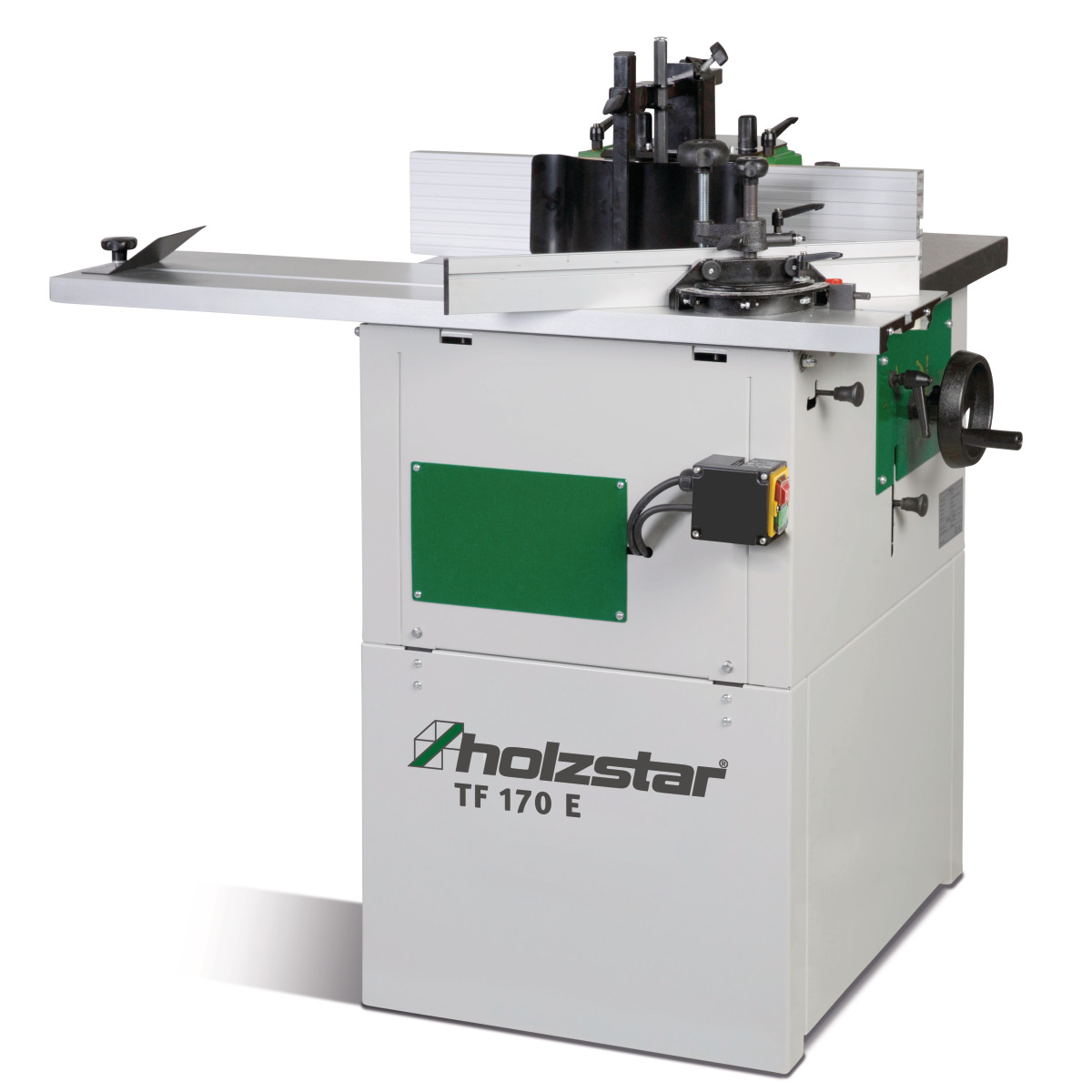 Tischfräsmaschine Holzstar TF 170 E mit Fräsanschlag, Werkstückandruck, Handrad und seitlicher Tischverlängerung