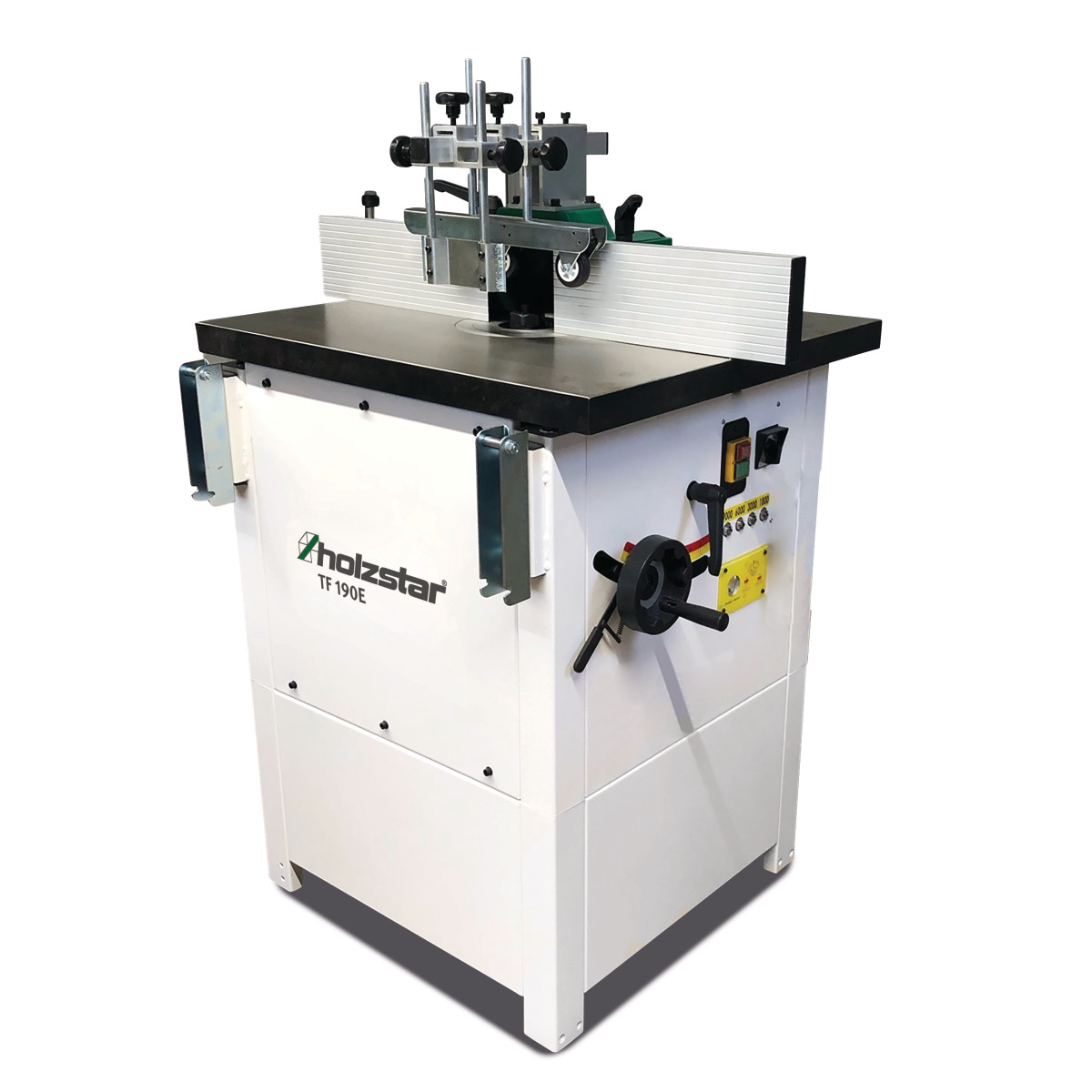 Tischfräsmaschine Holzstar TF 190 E mit Fräsanschlag, Werkstückandruck, Handrad und Bedienfeld