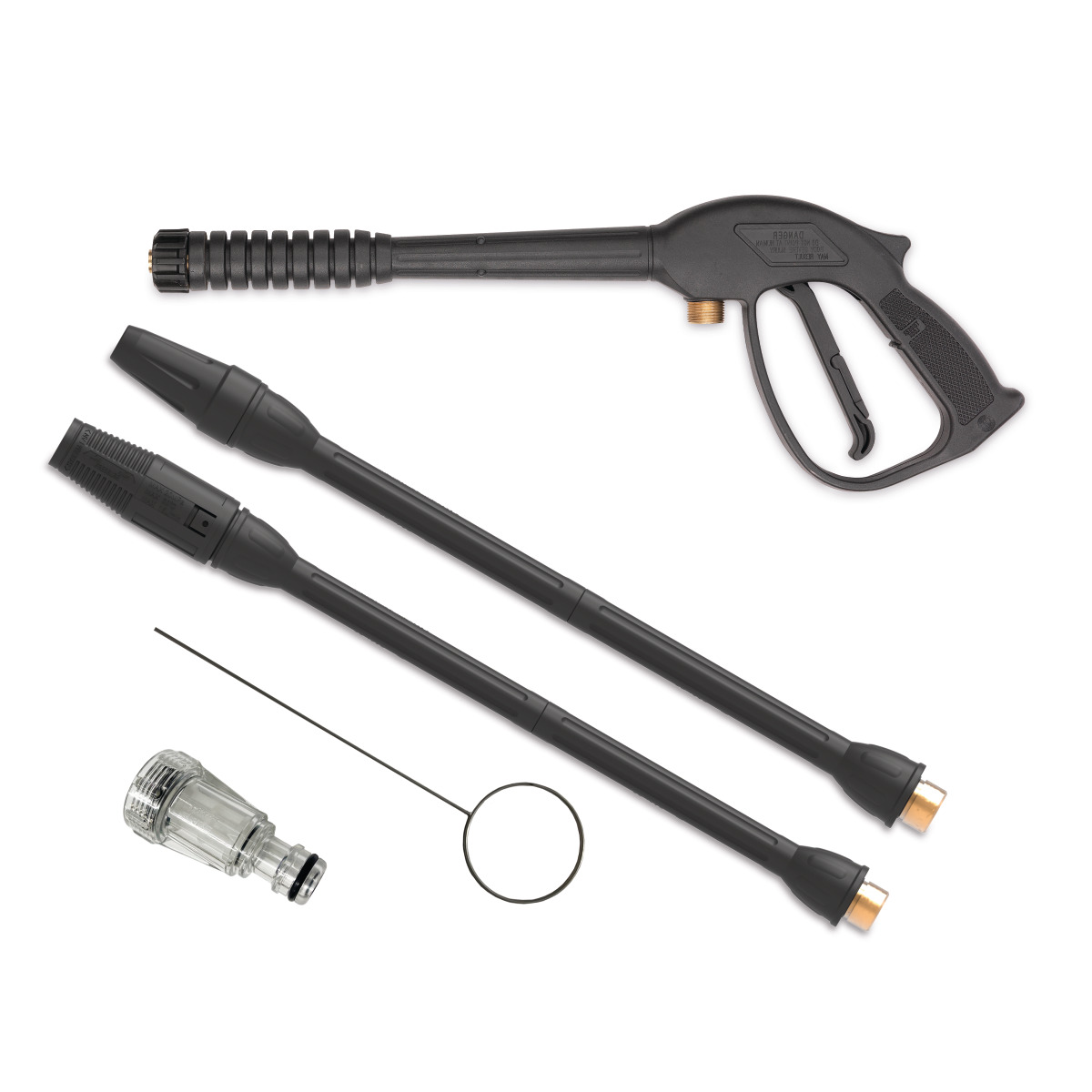 Kaltwasser-Hochdruckreiniger HDR-K 48-15 Zubehörset für Hochdruckreiniger bestehend aus Spritzpistole, zwei Lanzen, Düsenaufsatz, Reinigungsnadel und Wasseranschlussadapter.