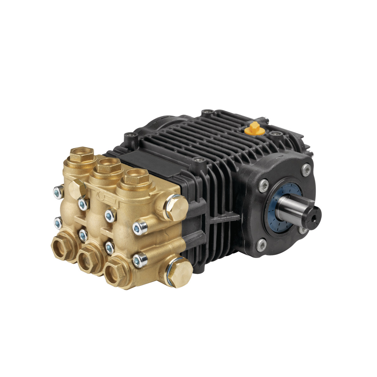 Heißwasser-Hochdruckreiniger HDR-H 90-20 Hochdruckpumpe aus Messing mit mehreren Ventilen und robustem Gehäuse für den professionellen Dauereinsatz.