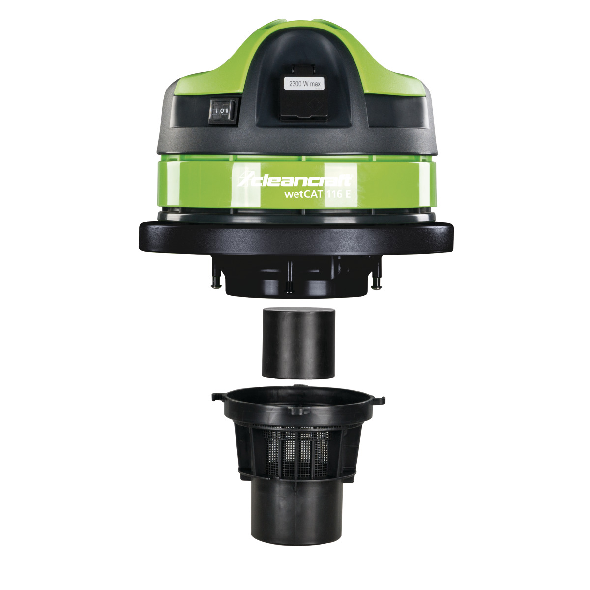 Nass-/Trockensauger wetCAT 116 E Geöffneter Motorkopf des Cleancraft wetCAT 116 E mit Filtereinsatz.