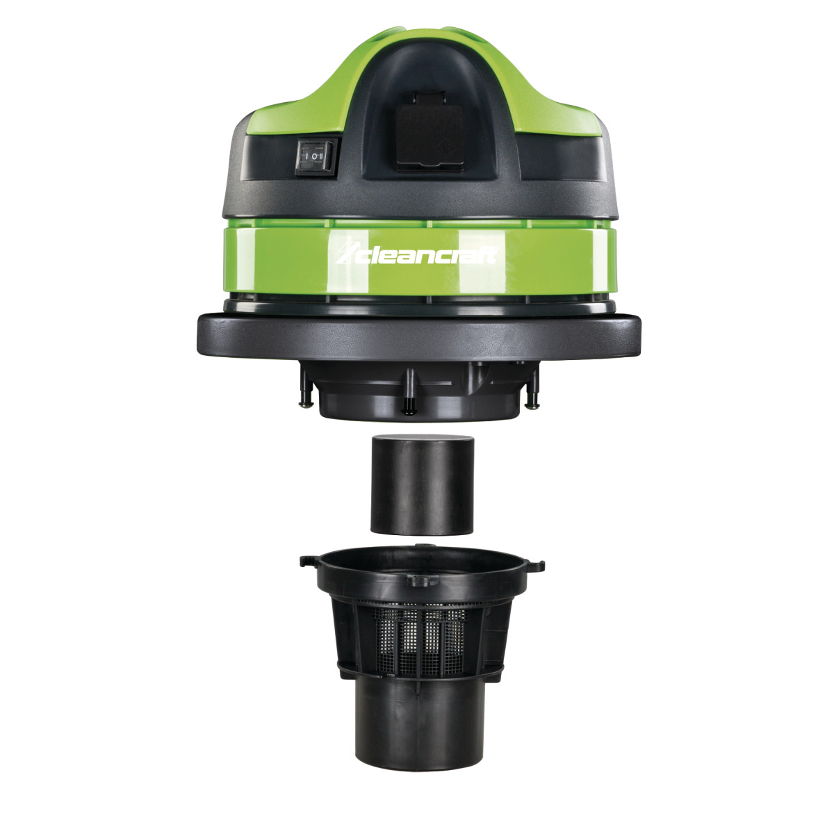 Nass-/Trockensauger wetCAT 137 R Geöffneter Nass- und Trockensauger mit abgenommenem Motorkopf und Filtereinsatz darunter.