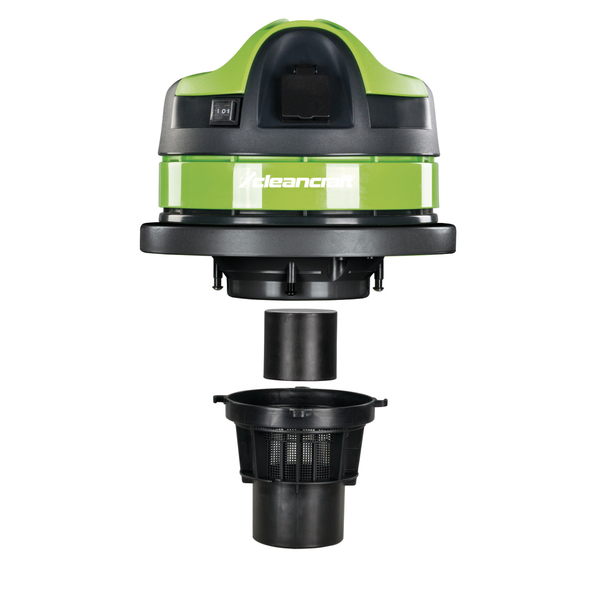 Nass-/Trockensauger wetCAT 133 IR Geöffneter Nass- und Trockensauger mit abgenommenem Motorkopf und Filtereinsatz darunter.