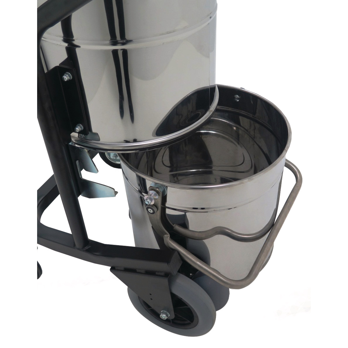 Trockensauger dryCAT 150 Abnehmbarer Edelstahl-Sammelbehälter des Trockensauger dryCAT 150, Detailansicht.