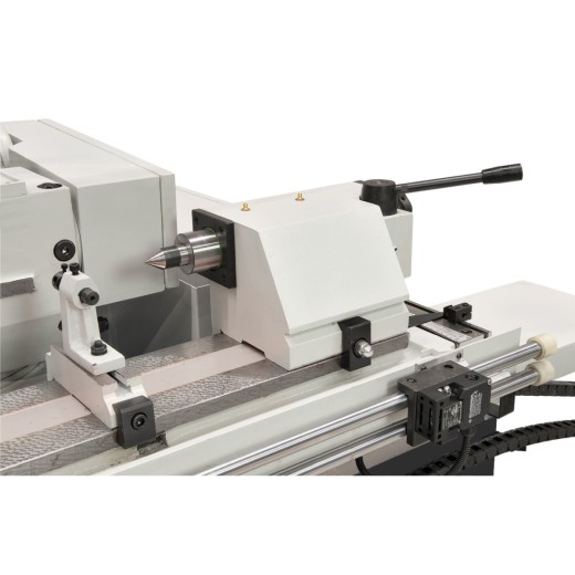 Rundschleifmaschine OPTIgrind GC 1305 Reitstock der Rundschleifmaschine mit Spitzenaufnahme und Führungen.