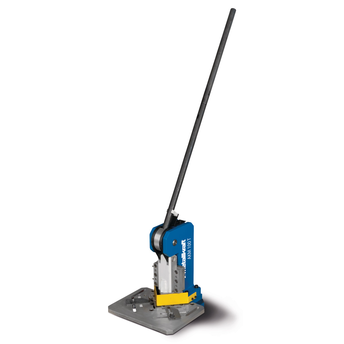 Gesamtansicht der PKM 100 T mit langem schwarzem Hebel auf stabiler Grundplatte.