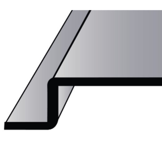 Querschnitt einer Blechkante mit gestufter Abkantung.