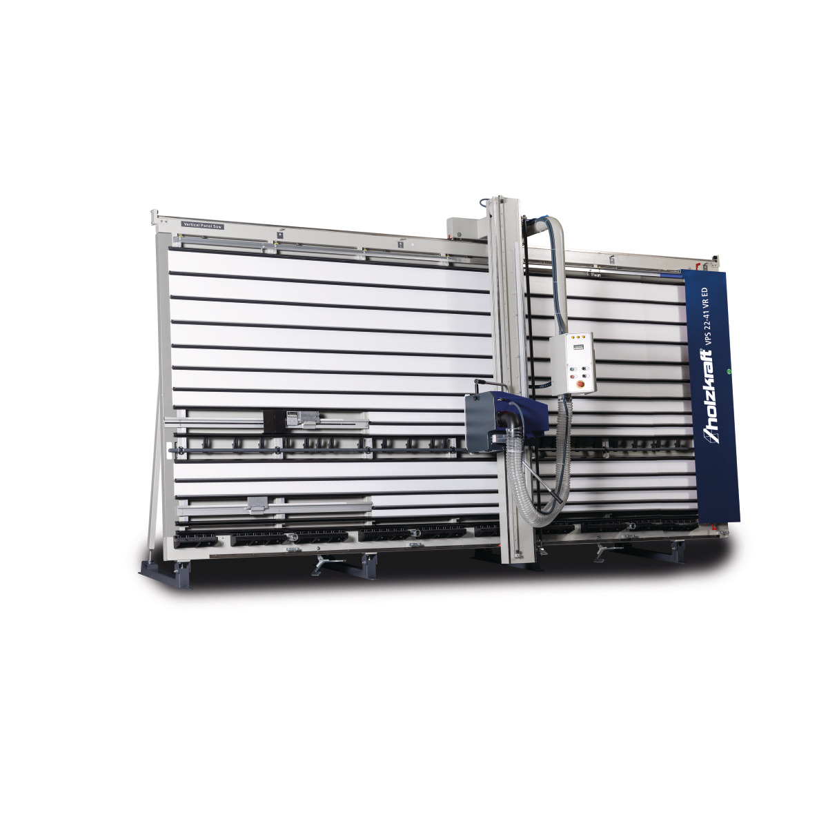 Holzkraft VPS 22-41 VR ED Vertikalplattensäge, Gesamtansicht mit Sägeeinheit.