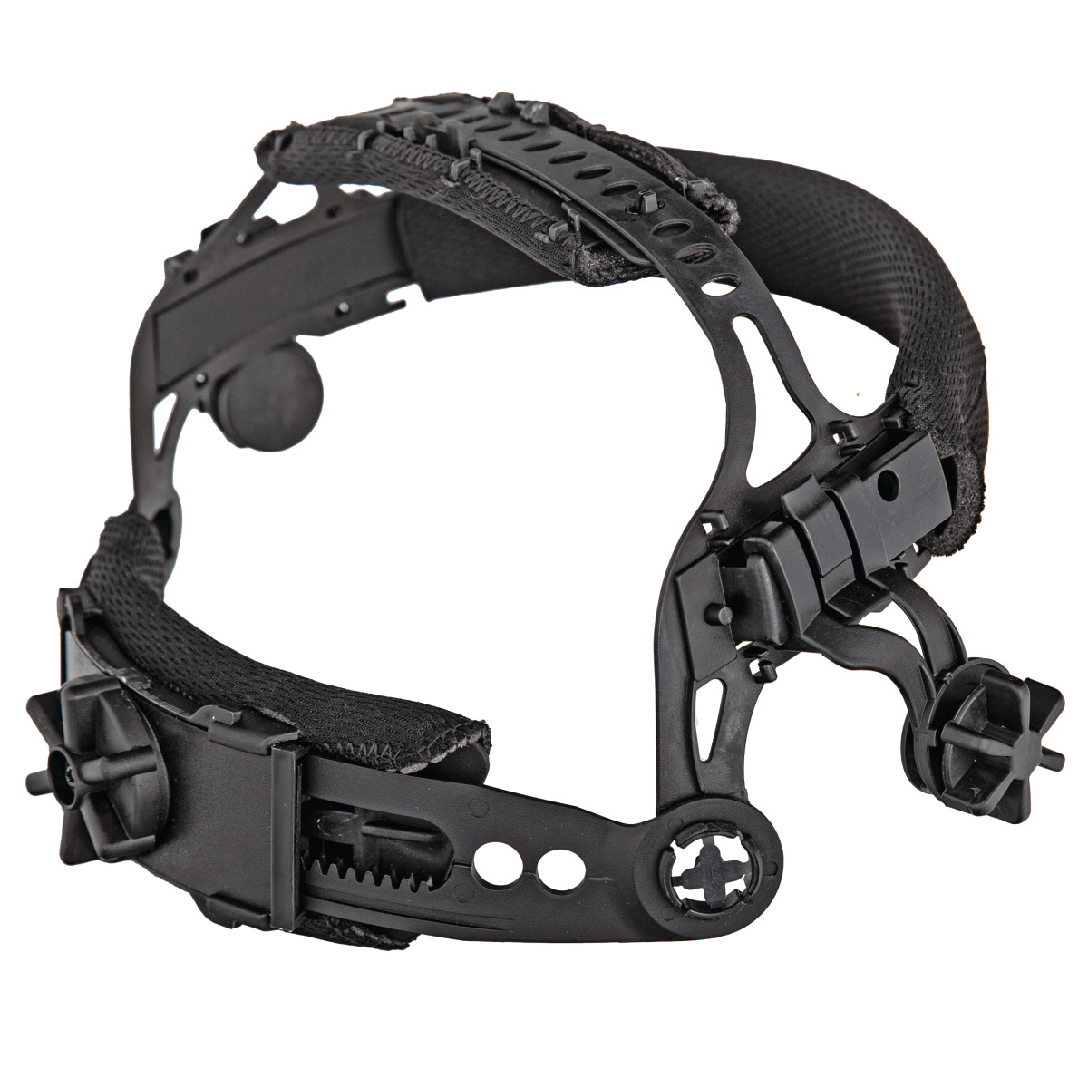 Automatik-Schweißschutzhelm VarioProtect XXL-W-2 TC rot Schwarzes Kopfband eines Schweißhelms mit Polstern, Lochraster und seitlichen Einstellrädern.